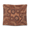 Australia Dot Painting Inspired Aboriginal Tapestry - Brown Aboriginal Australian Art With Boomerang Tapestry