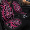 Australia Dot Painting Inspired Aboriginal Car Seat Cover - Pink Flowers Aboriginal Dot Art Car Seat Cover