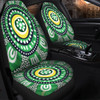 Australia Dot Painting Inspired Aboriginal Car Seat Cover - Green Aboriginal Inspired Dot Art Car Seat Cover