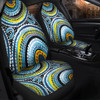 Australia Dot Painting Inspired Aboriginal Car Seat Cover - Blue Aboriginal Style Dot Art Car Seat Cover