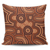 Australia Dot Painting Inspired Aboriginal Pillow Cases - Brown Aboriginal Australian Art With Boomerang Pillow Cases