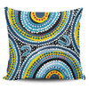 Australia Dot Painting Inspired Aboriginal Pillow Cases - Blue Aboriginal Style Dot Art Pillow Cases