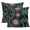 Australia Dot Painting Inspired Aboriginal Pillow Cases - Aboriginal Green Dot Patterns Art Painting Pillow Cases