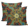 Australia Dot Painting Inspired Aboriginal Pillow Cases - Aboriginal Dot Art Color Inspired Pillow Cases