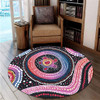 Australia Dot Painting Inspired Aboriginal Round Rug - Turtles With Dot In Aboriginal Round Rug