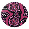 Australia Dot Painting Inspired Aboriginal Round Rug - Pink Flowers Aboriginal Dot Art Round Rug