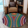 Australia Dot Painting Inspired Aboriginal Round Rug - Dot Color In The Aboriginal Style Round Rug