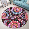 Australia Dot Painting Inspired Aboriginal Round Rug - Boomerang From Aboriginal Art Round Rug