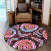 Australia Dot Painting Inspired Aboriginal Round Rug - Boomerang From Aboriginal Art Round Rug