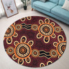 Australia Dot Painting Inspired Aboriginal Round Rug - Aboriginal Dot Pattern Painting Art Round Rug