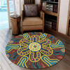 Australia Dot Painting Inspired Aboriginal Round Rug - Aboriginal Dot Art Color Inspired Round Rug
