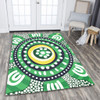 Australia Dot Painting Inspired Aboriginal Area Rug - Green Aboriginal Inspired Dot Art Area Rug