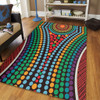 Australia Dot Painting Inspired Aboriginal Area Rug - Dot Color In The Aboriginal Style Area Rug