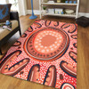 Australia Dot Painting Inspired Aboriginal Area Rug - Big Flower Painting With Aboriginal Dot Area Rug