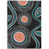 Australia Dot Painting Inspired Aboriginal Area Rug - Aboriginal Green Dot Patterns Art Painting Area Rug