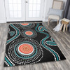 Australia Dot Painting Inspired Aboriginal Area Rug - Aboriginal Green Dot Patterns Art Painting Area Rug