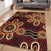Australia Dot Painting Inspired Aboriginal Area Rug - Aboriginal Dot Pattern Painting Art Area Rug