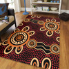 Australia Dot Painting Inspired Aboriginal Area Rug - Aboriginal Dot Pattern Painting Art Area Rug