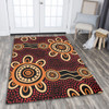 Australia Dot Painting Inspired Aboriginal Area Rug - Aboriginal Dot Pattern Painting Art Area Rug