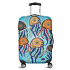 Australia Dot Painting Inspired Aboriginal Luggage Cover - Jellyfish Art In Aboriginal Dot Style Luggage Cover