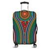 Australia Dot Painting Inspired Aboriginal Luggage Cover - Dot Color In The Aboriginal Style Luggage Cover