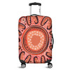 Australia Dot Painting Inspired Aboriginal Luggage Cover - Big Flower Painting With Aboriginal Dot Luggage Cover