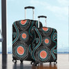 Australia Dot Painting Inspired Aboriginal Luggage Cover - Aboriginal Green Dot Patterns Art Painting Luggage Cover