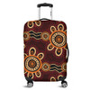 Australia Dot Painting Inspired Aboriginal Luggage Cover - Aboriginal Dot Pattern Painting Art Luggage Cover