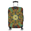 Australia Dot Painting Inspired Aboriginal Luggage Cover - Aboriginal Dot Art Color Inspired Luggage Cover