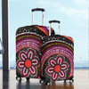 Australia Dot Painting Inspired Aboriginal Luggage Cover - Aboriginal Color Dot Inspired Luggage Cover