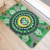 Australia Dot Painting Inspired Aboriginal Doormat - Green Aboriginal Inspired Dot Art Doormat