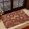 Australia Dot Painting Inspired Aboriginal Doormat - Brown Aboriginal Australian Art With Boomerang Doormat