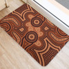 Australia Dot Painting Inspired Aboriginal Doormat - Brown Aboriginal Australian Art With Boomerang Doormat