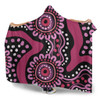 Australia Dot Painting Inspired Aboriginal Hooded Blanket - Pink Flowers Aboriginal Dot Art Hooded Blanket