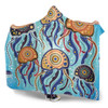 Australia Dot Painting Inspired Aboriginal Hooded Blanket - Jellyfish Art In Aboriginal Dot Style Hooded Blanket