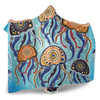 Australia Dot Painting Inspired Aboriginal Hooded Blanket - Jellyfish Art In Aboriginal Dot Style Hooded Blanket