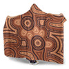 Australia Dot Painting Inspired Aboriginal Hooded Blanket - Brown Aboriginal Australian Art With Boomerang Hooded Blanket