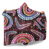 Australia Dot Painting Inspired Aboriginal Hooded Blanket - Boomerang From Aboriginal Art Hooded Blanket