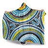 Australia Dot Painting Inspired Aboriginal Hooded Blanket - Blue Aboriginal Style Dot Art Hooded Blanket