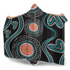 Australia Dot Painting Inspired Aboriginal Hooded Blanket - Aboriginal Green Dot Patterns Art Painting Hooded Blanket