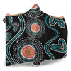 Australia Dot Painting Inspired Aboriginal Hooded Blanket - Aboriginal Green Dot Patterns Art Painting Hooded Blanket