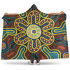 Australia Dot Painting Inspired Aboriginal Hooded Blanket - Aboriginal Dot Art Color Inspired Hooded Blanket