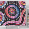 Australia Dot Painting Inspired Aboriginal Shower Curtain - Turtles With Dot In Aboriginal Shower Curtain