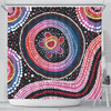 Australia Dot Painting Inspired Aboriginal Shower Curtain - Turtles With Dot In Aboriginal Shower Curtain