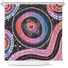 Australia Dot Painting Inspired Aboriginal Shower Curtain - Turtles With Dot In Aboriginal Shower Curtain