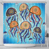 Australia Dot Painting Inspired Aboriginal Shower Curtain - Jellyfish Art In Aboriginal Dot Style Shower Curtain