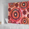 Australia Dot Painting Inspired Aboriginal Shower Curtain - Circle In The Aboriginal Dot Art Style Shower Curtain