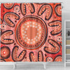 Australia Dot Painting Inspired Aboriginal Shower Curtain - Big Flower Painting With Aboriginal Dot Shower Curtain