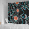 Australia Dot Painting Inspired Aboriginal Shower Curtain - Aboriginal Green Dot Patterns Art Painting Shower Curtain