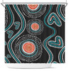 Australia Dot Painting Inspired Aboriginal Shower Curtain - Aboriginal Green Dot Patterns Art Painting Shower Curtain